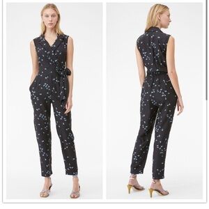 Rebecca Taylor‎ Tailored Leandra Fleur Silk Blend Jacquard Jumpsuit